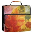 thumbnail image 2 of Water-Resistant 3-Ring Binder Organizer with Multiple Pockets Zipper Binder Bag for Office Various Shades Autumn Leaves, 2 of 8
