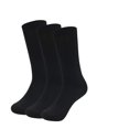 thumbnail image 2 of Clarks Men's Black Solid Casual Crew Socks with Ribbed Welt, 3 Pack, 2 of 4