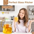 thumbnail image 4 of ALLJOY Glass Pitcher,74oz Glass Water Pitcher with Lid Handle Spout,2.2L Glass Jug Carafe Infuser Iced Tea Beverage Pitcher for Fridge,CLear, 4 of 7