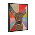 thumbnail image 3 of Stupell Industries Detailed Fawn Pop Style Stripes Floral Patterns Graphic Art Jet Black Floating Framed Canvas Print Wall Art, Design by Valentina Harper, 3 of 5
