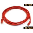 thumbnail image 4 of iMBAPrice Câble Patch Ethernet Réseau Cat5e IMBA-CAT5-25RD-10PK (Lot de 10), 25 Pieds, Rouge, 4 of 5