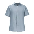 thumbnail image 3 of Busydd Mens Dress Shirts Short Sleeve Performance Stretch Wrinkle Free Formal Shirts Collar Regular Fit Solid Color Blouses Button Down Casual Stylish Shirts for Men, 3 of 4