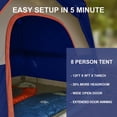thumbnail image 5 of CAMPROS 8 Person Camping Tents, Waterproof Windproof Family Dome Tent with Rainfly, Large Mesh Windows, Wider Door, Portable with Carry Bag, 5 of 9