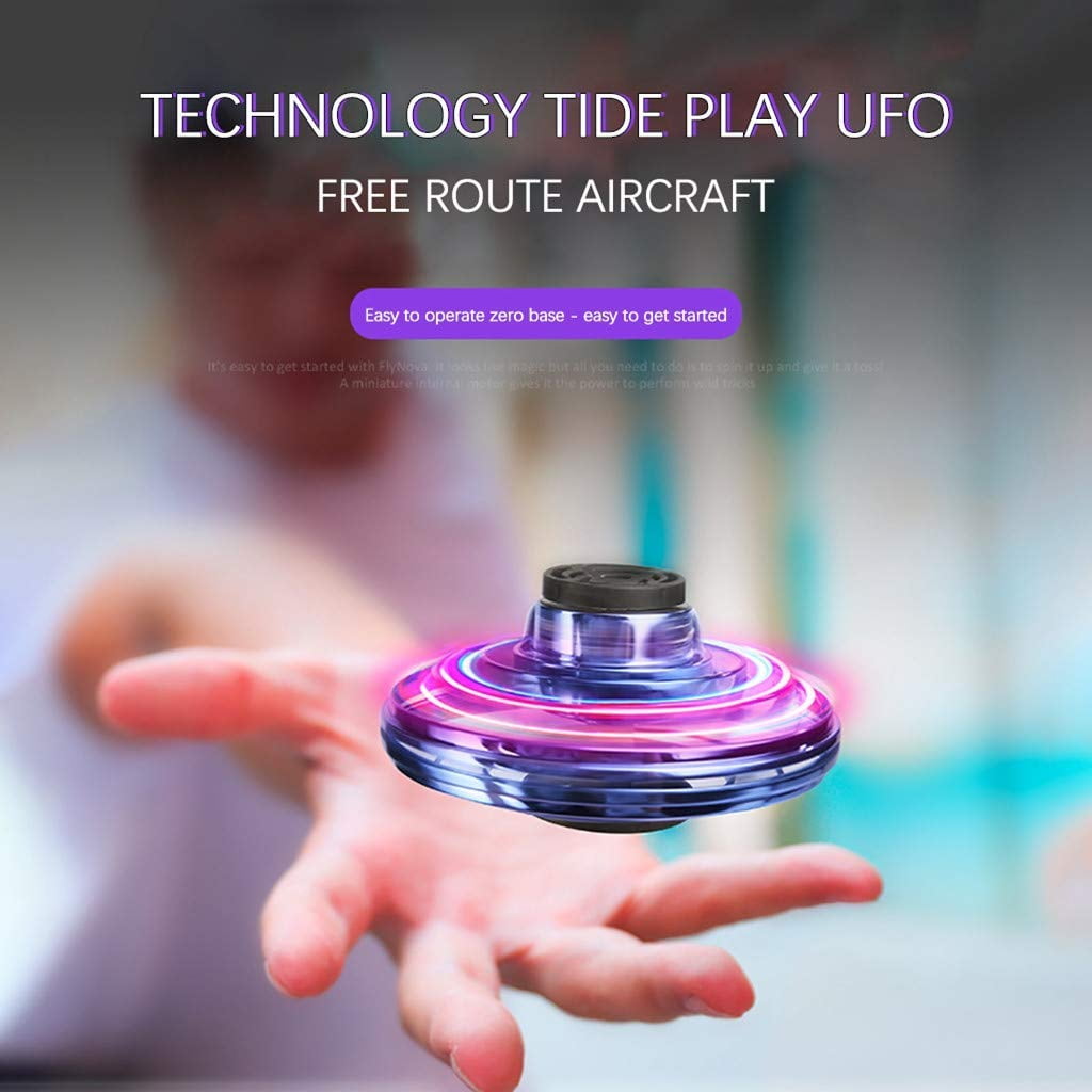 Details about   Mini RC Drone UFO Sensor Gyro Toy LED Fingertip Flying Spinner Toy Blue 