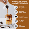 thumbnail image 5 of Mushroom Coffee - Organic Instant Coffee Mix with Reishi, Cordyceps, Lion's Mane, Chaga & Turkey Tail Mushrooms - Mushroom Coffee Powder for Energy, Mental Clarity & Focus, 140g/5oz, 2 PACK, 5 of 8