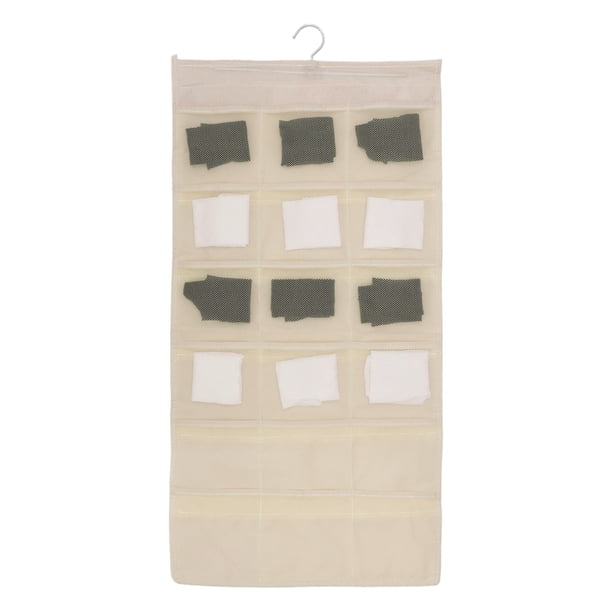 Organizador de armario colgante de 18 bolsillos de doble cara para ropa interior de Unique Bargains en color beige