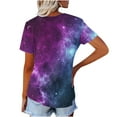 thumbnail image 5 of Fesfesfes Womens Shirts Women's Fashion Casual Print Astral V-neck Short Sleeve T-shirt Yoga Top 3XL(US:14), 5 of 5