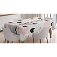 thumbnail image 1 of Ambesonne Kitten Tablecloth Rectangular Table Cover, Cat Faces Dotted, 60"x84", Dark Coral Black Peach, 1 of 3