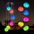 thumbnail image 3 of Carillón de viento solar, carillón de viento LED que cambia de color para interior y exterior, resistente al agua, carillón de viento con bola de cristal para jardín, fiesta, patio, porche, terraza, j, 3 of 5