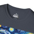 thumbnail image 3 of Funny Black Cat in Van Gogh Starry Night-Chrisrmas Unisex Softstyle T-Shirt, 3 of 3