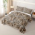 thumbnail image 3 of Erosebridal Brown Cheetah Print Bed Spread Queen for Boys Girls, Leopard Wildlife Queen Coverlet Set, 3pcs, 3 of 7