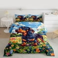 thumbnail image 2 of jejeloiu Cartoon Dachshund Full Size Comforter Sets,Pet Puppy Dogs Bedding Comforter Set,Rustic Flower Floral Bedding Sets For Girl Boys,Ultra Soft Room Decor Reversible,3-Piece, 2 of 8