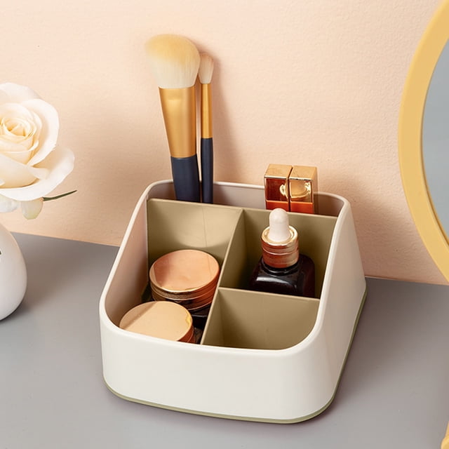JilgTeok 2 Packs Desktop Stationery Storage Box with Compartments Desk Organizer Make Up Box Lipstick Rack Multi-purpose Container for Home Office Desk Supplies Clearance