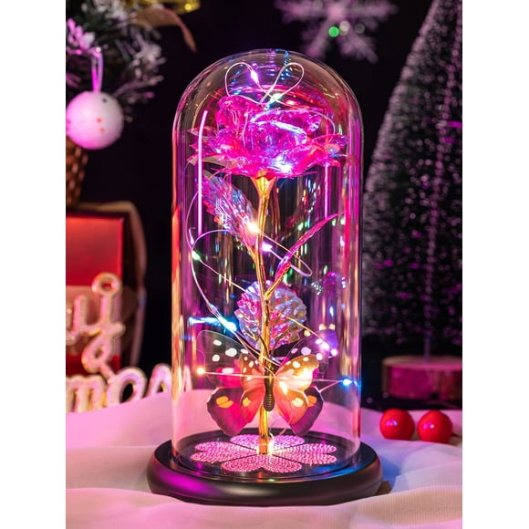 Glass Rose Forever Eternal Crystal Flower Light Up Rose
