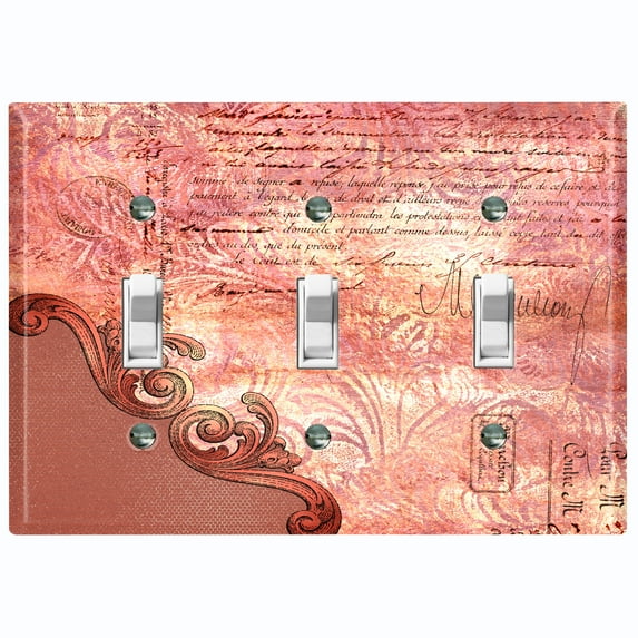Metal Light Switch Plate Cover Blue Floral Damask Frame Honeycomb Trim DAM059