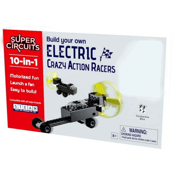 SUPER CIRCUITS Build Your Own Crazy Electric Racers 10-in-1, Dragster