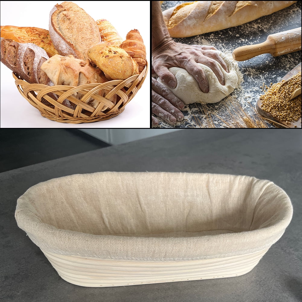 Kit Banneton Pain - 2 Paniers Fermentation (Oval/Rond) + Accessoires - Pour Pain Au Levain - Coton Et Lin