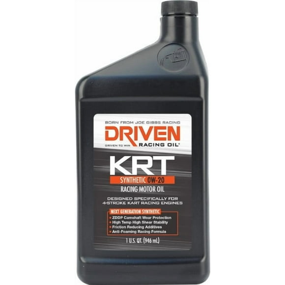 Driven Racing Oil Joe Gibbs Oil 03406 4 Stroke Karting KRT; SAE 0W-20; Synthetic; 1 Quart Bottle; Single; Kart Racing Oil