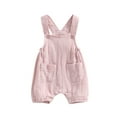 thumbnail image 2 of Musuos Baby Summer Suspenders Jumpsuit 6 12 18 24M Solid Color Sleeveless Romper with Pockets for Newborn Infant Boy Girls, 2 of 10