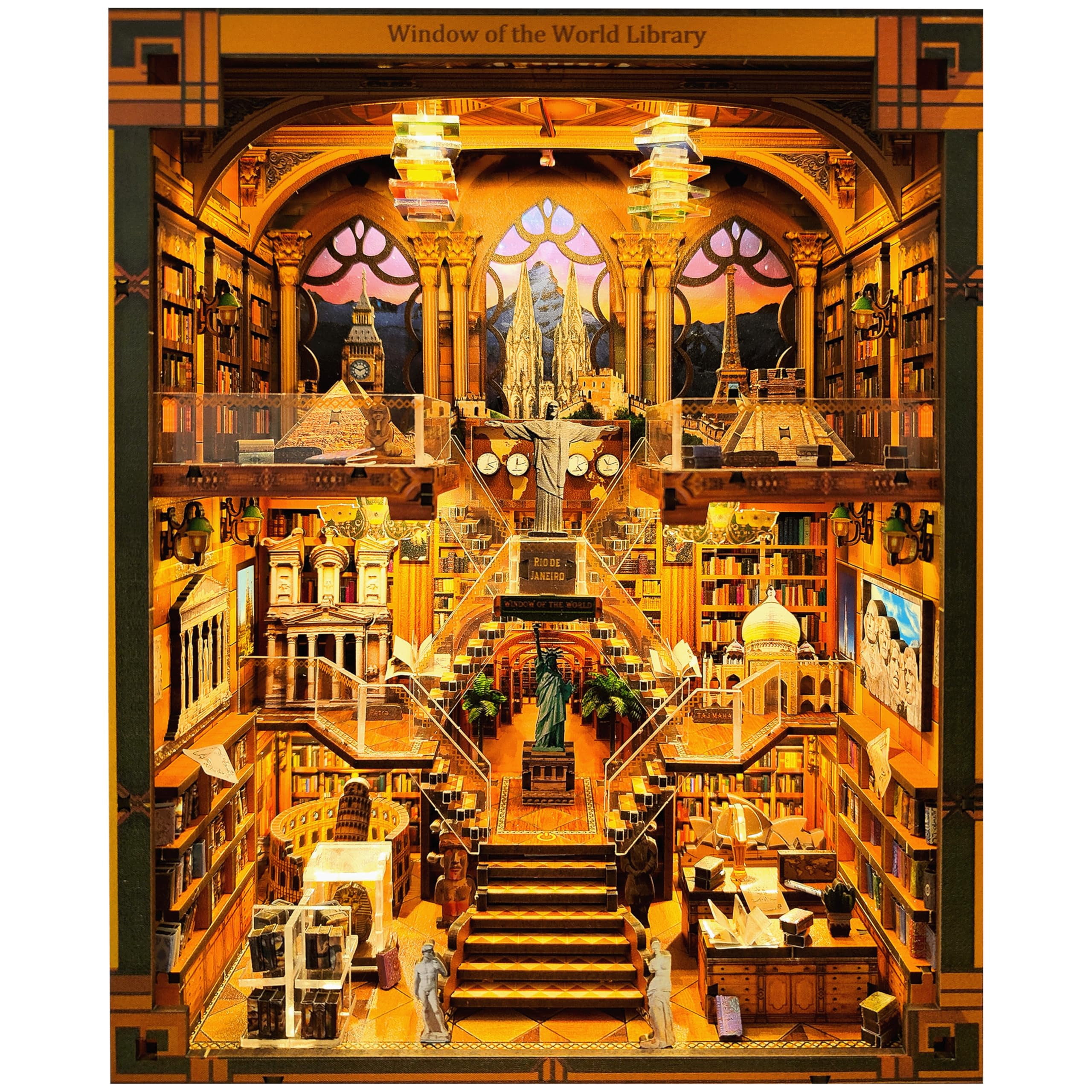 Kit Book Nook – Maison De Poupée Miniature En Bois Avec LED – Décor De Bibliothèque – DIY Créatif – Pour Ados Et Adultes