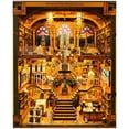 thumbnail image 1 of Book Nook Kit - DIY Miniature World Library Booknook - 3D Wooden Puzzle with LED Lights - Creative Bookshelf Insert & Educational Gift for Adults, 1 of 5