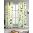 thumbnail image 2 of Sage Green Leaves Sheer Curtains 63 Inch Length 2 Panels Set for Living Room/Bedroom, Summer Botanical Farmhouse Leaf Kitchen Curtains Grommet Semi-Sheer Curtains Drapes Window Treatments 42"x63"x2, 2 of 7