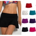 thumbnail image 2 of Mialoley Femmes Été Natation Jupe Pure Couleur Plage Mini Wrap Jupe, 2 of 3