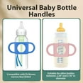 thumbnail image 5 of (3-Pack) Bottle Handles for Dr Brown Narrow Baby Bottles with Easy Grip Handles to Hold Their Own Bottle - BPA-Free Soft Silicone - Red Green and Blue, 5 of 6