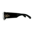thumbnail image 4 of Square Flat Top Narrow Rectangular Plastic 90s Sunglasses All Black, 4 of 4