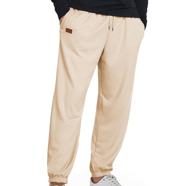 ameIAEA Athletic Pants for Men Elastic Waisted Workout Pants Drawstring Baggy Sweatpants with Pockets