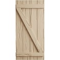 thumbnail image 2 of Ekena Millwork 22"W x 26"H Rustic Four Board Joined Board-n-Batten Riverwood Faux Wood Shutters w/Z-Board (Per Pair), Primed Tan, 2 of 10