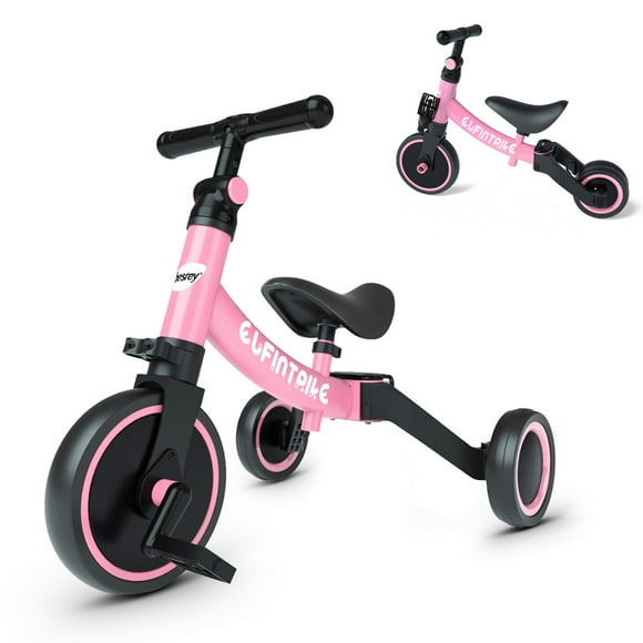 besrey Vélo 5 en 1 pour Tout-Petits de 1 An à 4 Ans, Tricycle pour Tout-Petits Tricycles pour Enfants Tricycle, Jouets pour Garçon et Fille, Entraînement à l'Équilibre, Remova