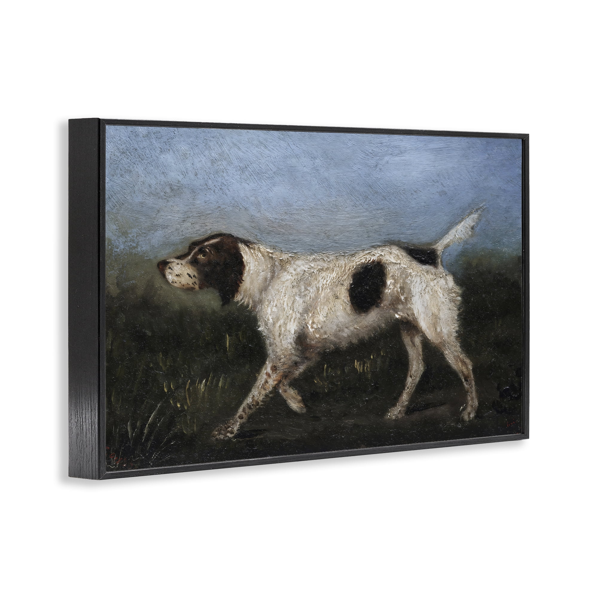 Stupell Industries Alert Hunting Dog in Field Black Framed Giclee Art, design by Arlington Prints