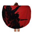 thumbnail image 1 of SIDONKU 60 inch Round Beach Towel Blanket Devil Zombies Fantasy Dead Attack on Red Apocalypse Horror Travel Circle Circular Towels Mat Tapestry Beach Throw, 1 of 2