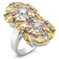 thumbnail image 1 of Rhodium 925 Sterling Silver Ring with AAA Grade CZ, Multi Color - Size 5, 1 of 1