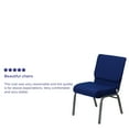 BizChair 4 Pack 21''W Stacking Church Chair in Navy Blue Fabric