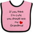 thumbnail image 3 of Inktastic If You Think I'm Cute You Should See My Grandma Boys or Girls Baby Bib, 3 of 4