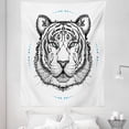 thumbnail image 1 of Bohemian Tapestry, Piercing Look of White Tiger Captivating Eyes Hand-drawn Illustration, Fabric Wall Hanging Decor for Bedroom Living Room Dorm, 5 Sizes, White and Dark Grey, by Ambesonne, 1 of 1