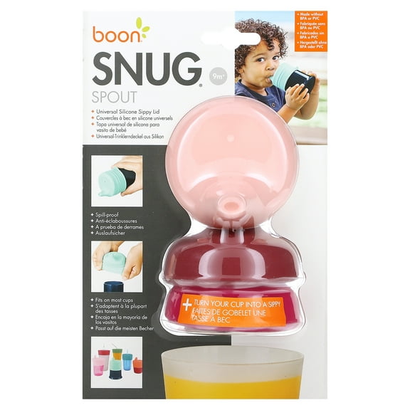 Boon Snug Spout, Universal Sippy Lid, 9 Months  , 3 Lids