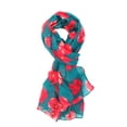 thumbnail image 2 of Wrapables® Lightweight Poppy Floral Print Long Scarf, Teal, 2 of 6