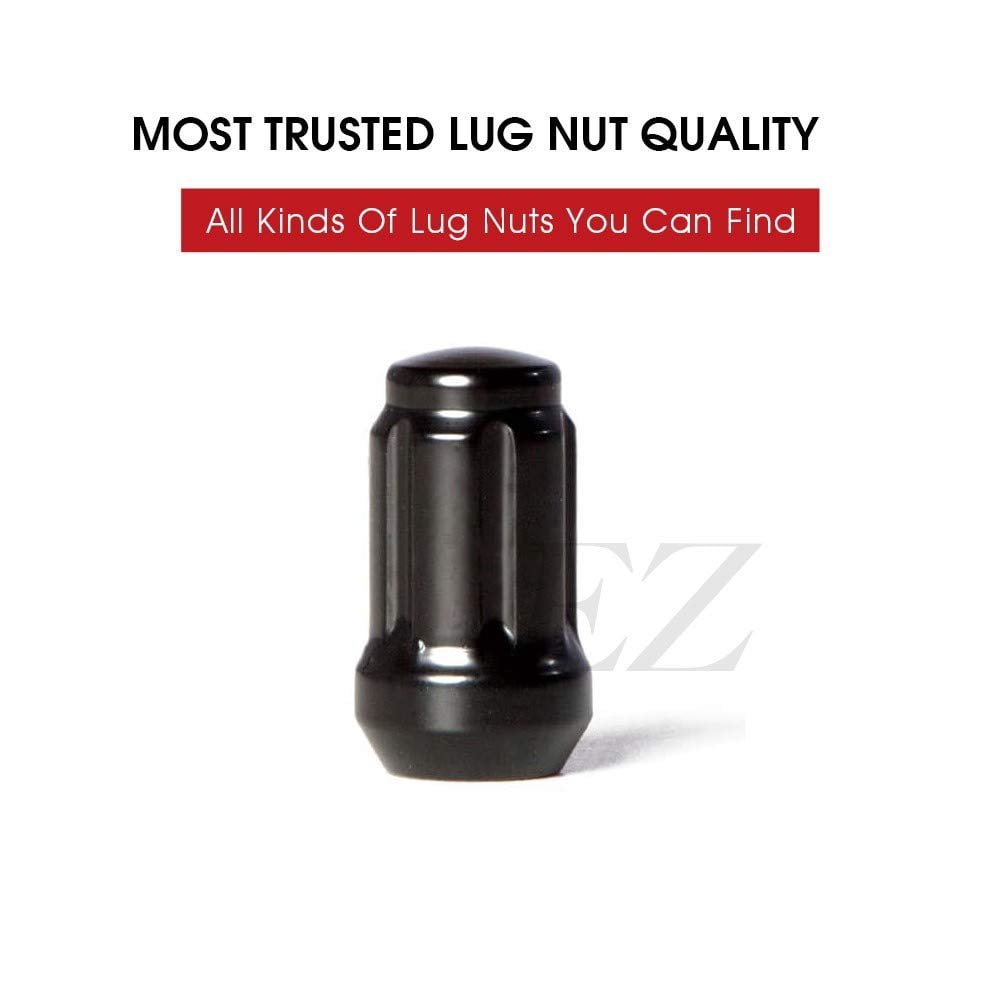20 Black Spline Drive Small Diameter Acorn 12x1.25 Lug Nut Kit with Key