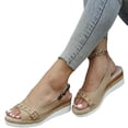thumbnail image 6 of KEVCHE Orthopedic Sandals for Women,Women Walking Slippers with Arch Support Wedge Sandals Summer Dressy Open Toe Ankle Strap Platform Beach Casual Slip on Sandals Beach Dress Comfortable, 6 of 6
