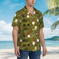 thumbnail image 6 of Uemuo Gnomes Playing in the Garden Printed Regular Fit Short Sleeve Casual Hawaiian Shirt for Men,Aloha shirt,Tropical shirt,Floral print shirt,Vacation Beach shirt-, 6 of 9