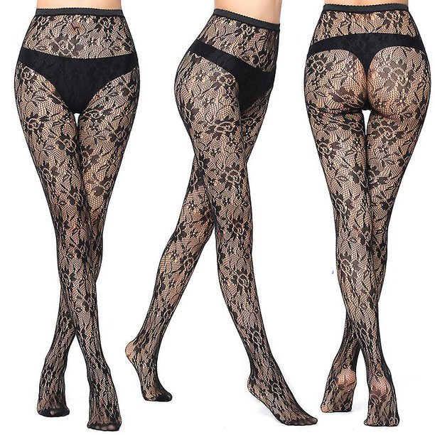Paquete de 3 medias de red para mujer, medias suaves transparentes de seda desnuda negra 20 denier