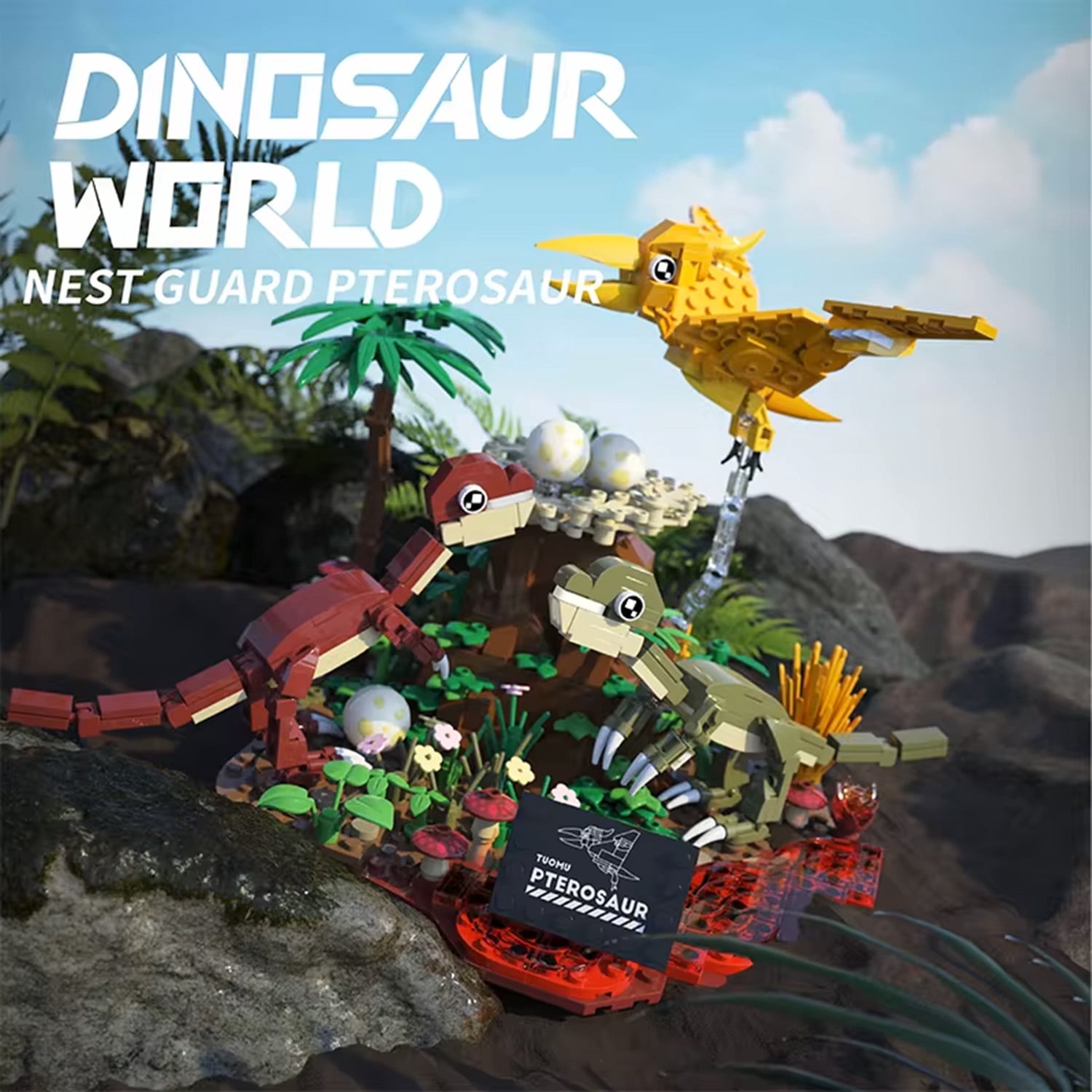 GZBrick Dinosaur World Building Sets Compatible with Lego Animals Pterosaur for Adults Boy 559PCS