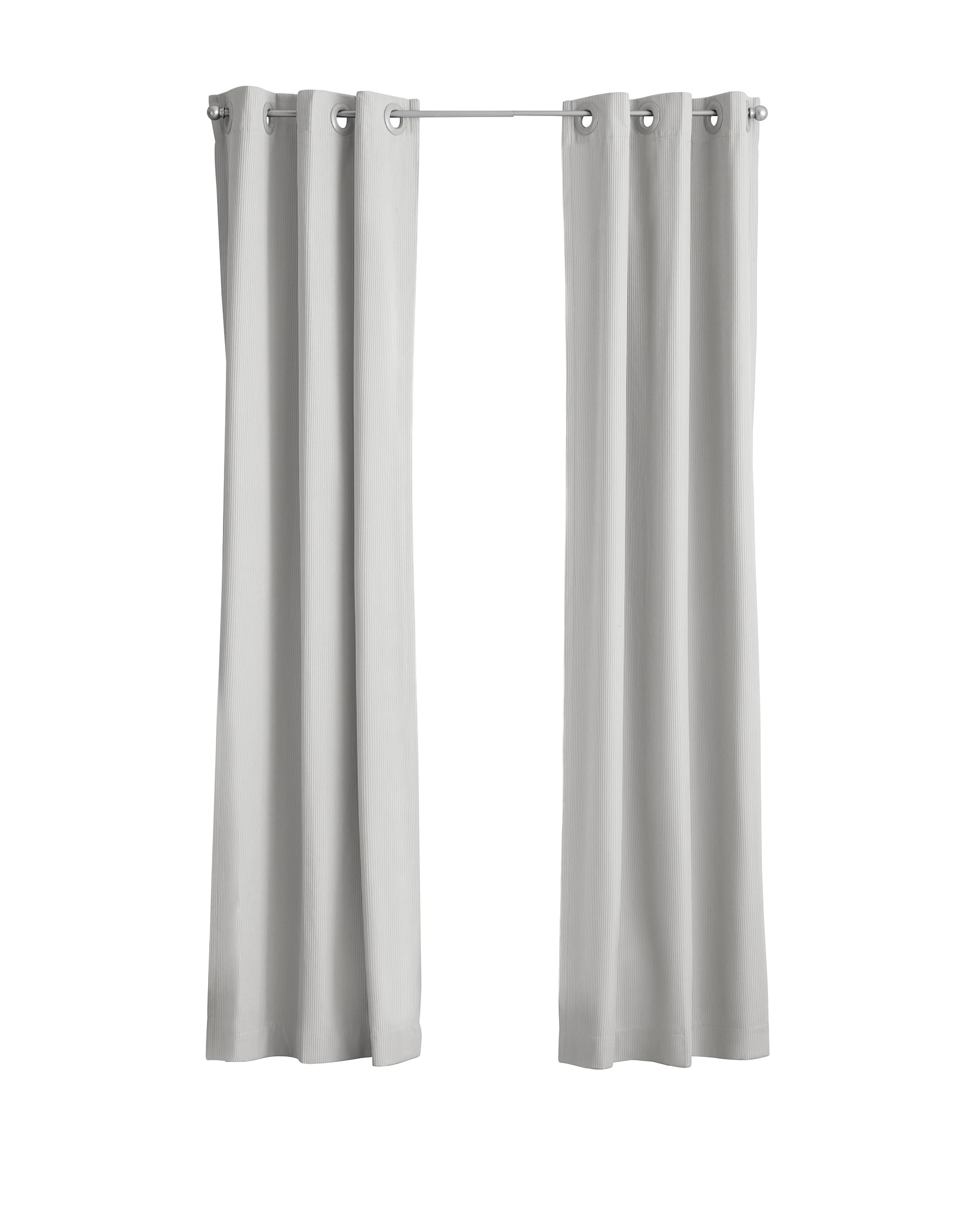 (2 pack) Your Zone Corduroy Blackout Grommet Curtain Panel,1 Panel, Soft Silver, 38"W x 84"L