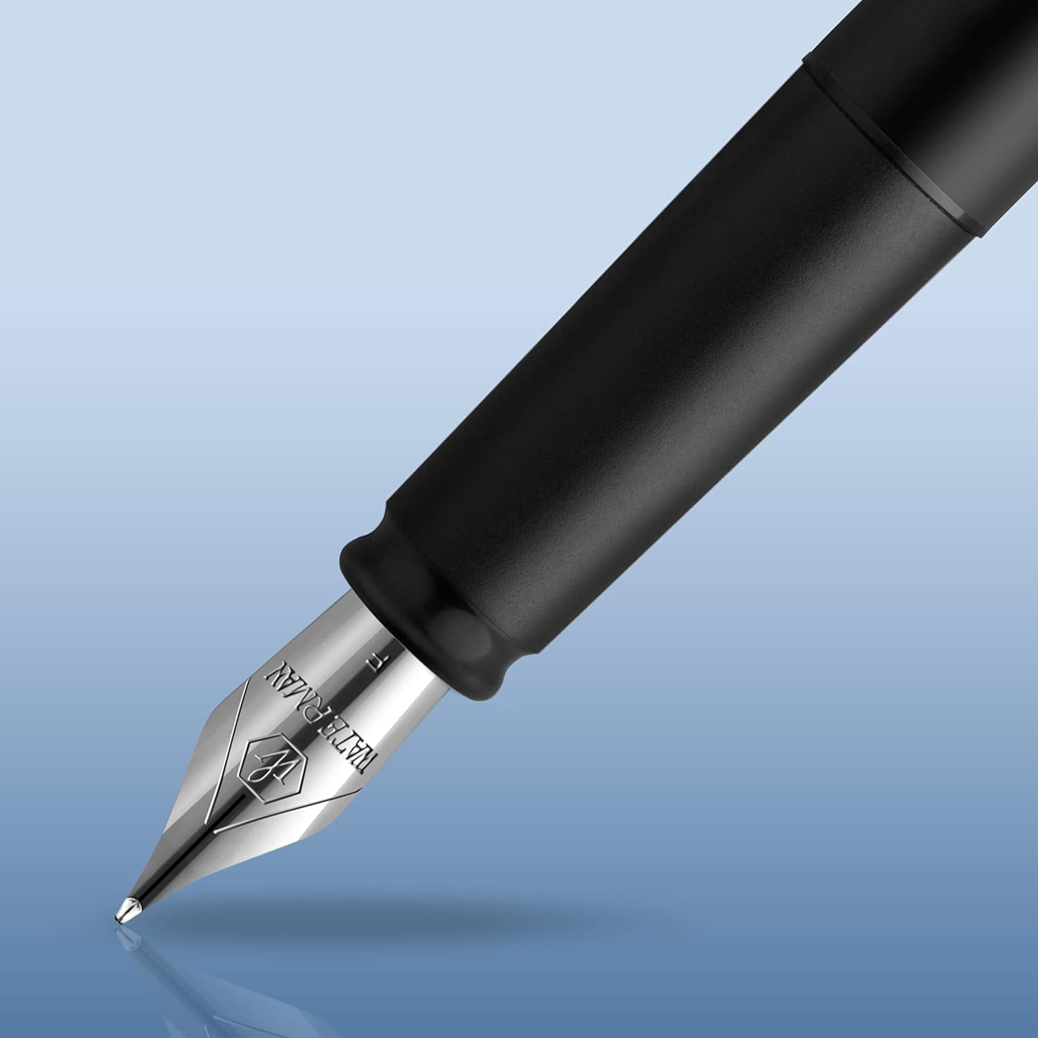Waterman Graduate Allure Fountain Pen, Black Lacquer, Fine Nib, Blue Ink, Gift Box