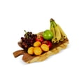 thumbnail image 2 of 18" Wooden Handmade Decorative Fruit Salad Bowl Kitchen Centerpiece Dining Tray Hand Carved Wood Leaf Shaped Serving Bowl, 2 of 5