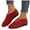 Red, variant on Shoes for Women Winter Fall Fashion Suede Cut out Slip on Wedge Low Heels Dress Ankle Booties Short Boots