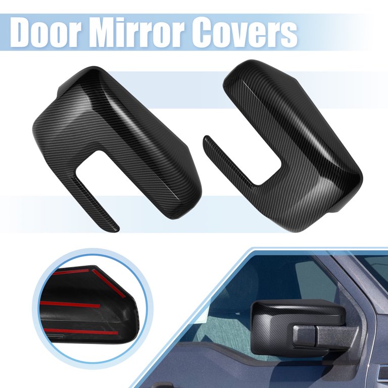 2pcs Car Exterior Rear View Carbon Fiber Patterned Mirror Housing Door Wing  Mirror Covering Cap for Ford F150 F-150 2021